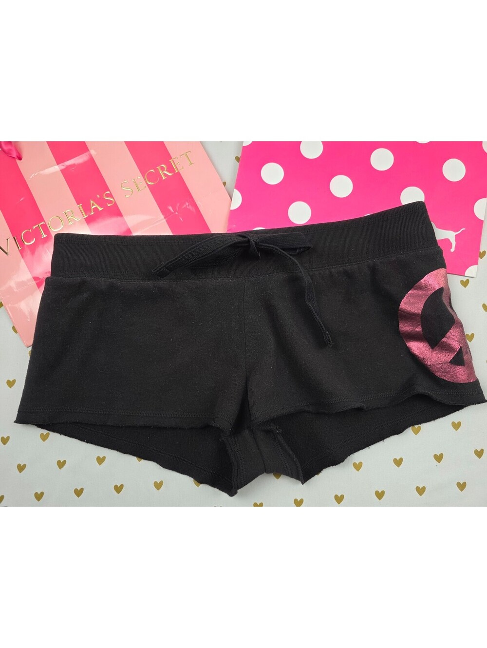 Victorias Secret PINK Vintage Y2k Peace Sweat Shorts Small
